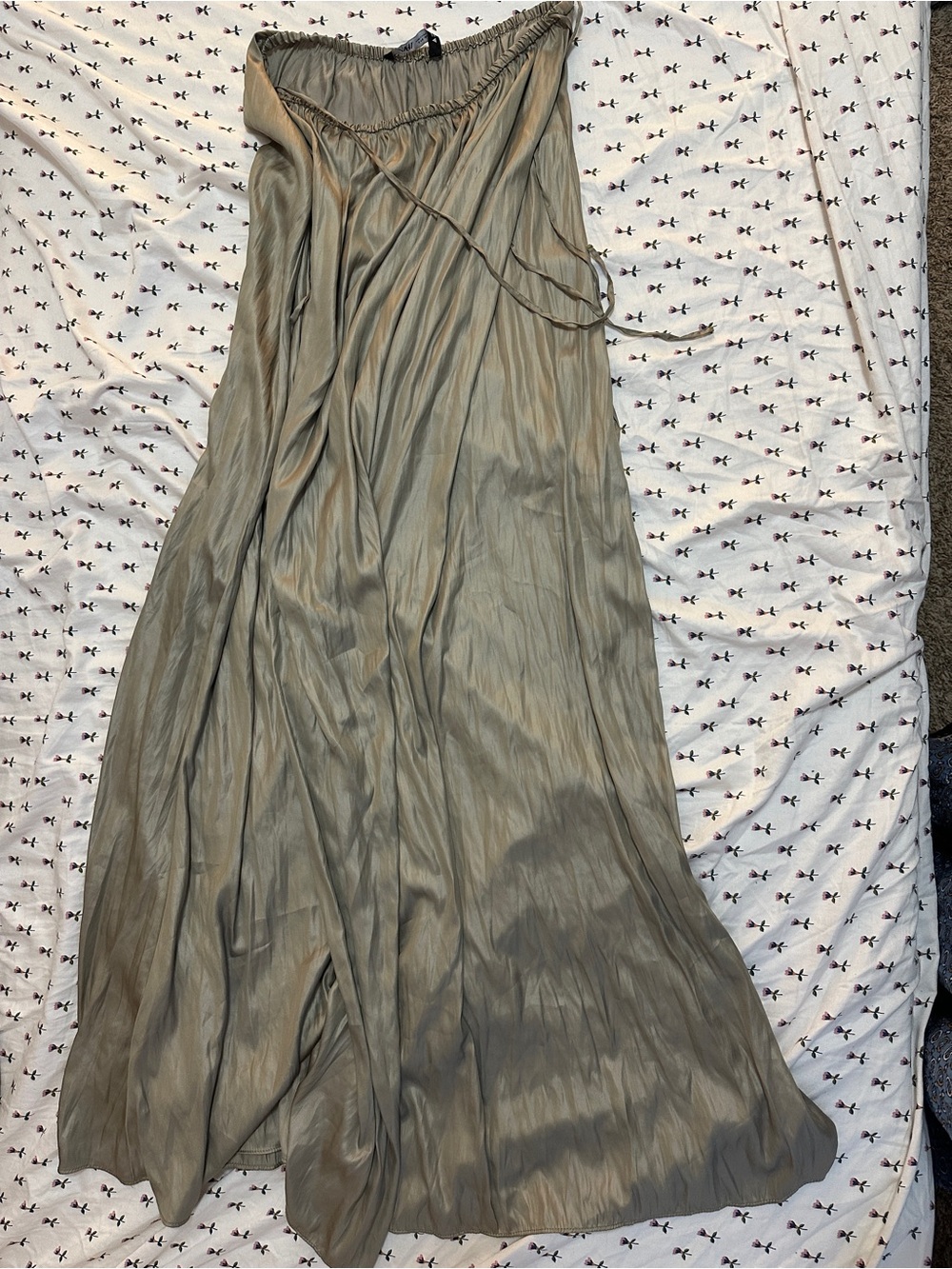 Satin Zara Green Maxi Skirt